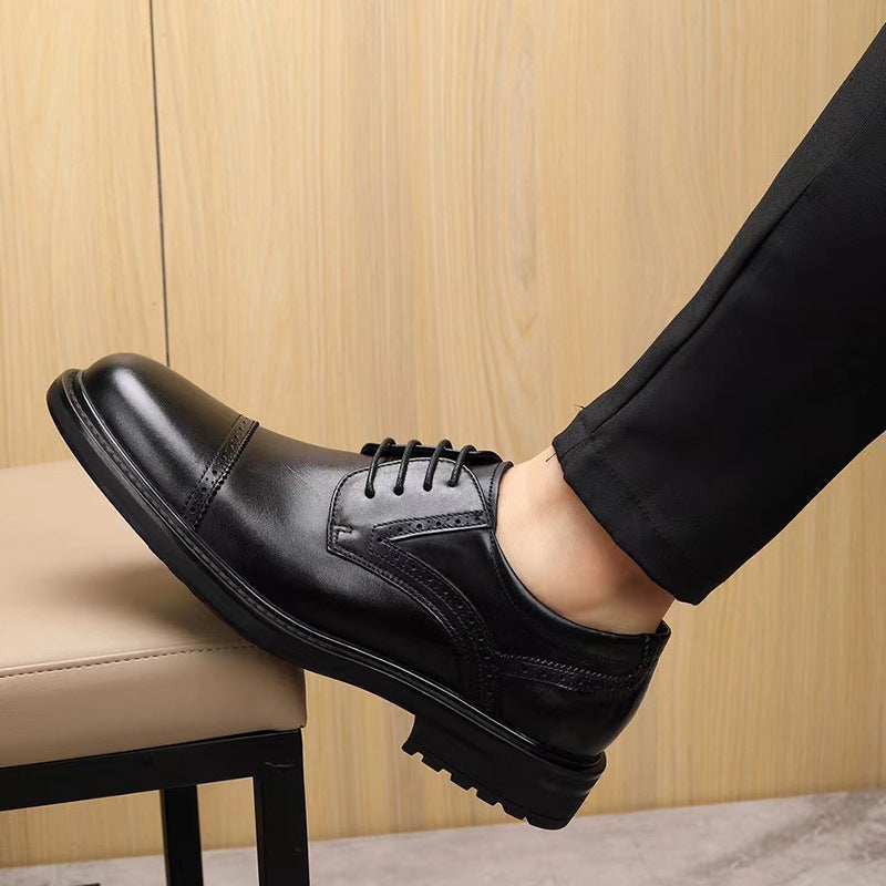 Men's Bottom British Formal Wear Genuine Breathable Comfortable Wedding Leather Shoes