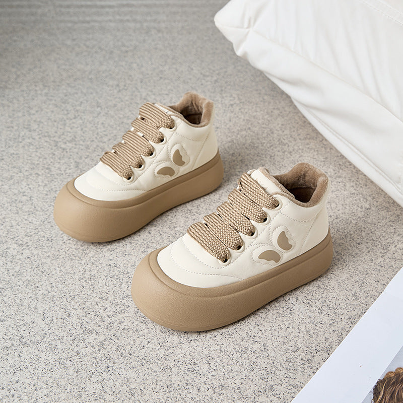 Women's Winter Fleece-lined Fashion Thick Bottom Hight Casual Shoes