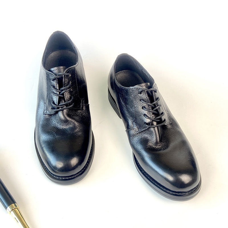 Men's Wear Lace Up Breathable Retro Grip Pattern Derby Groom Men's Business Leather Shoes