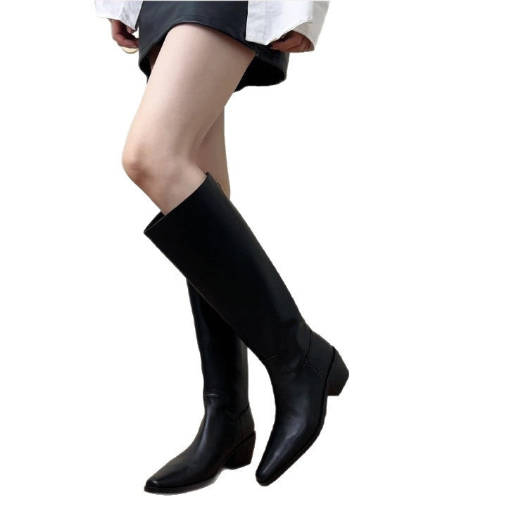 Women's Increasing Insole Temperament Fleece Lined Chunky Heels