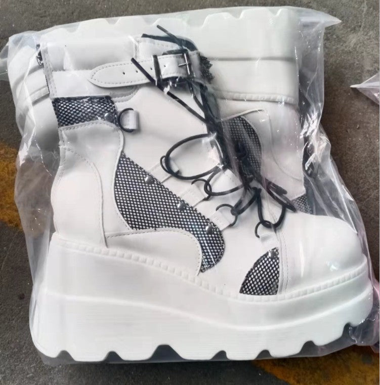 Women's Martens Pink Platform Plus Size Fashion Boots