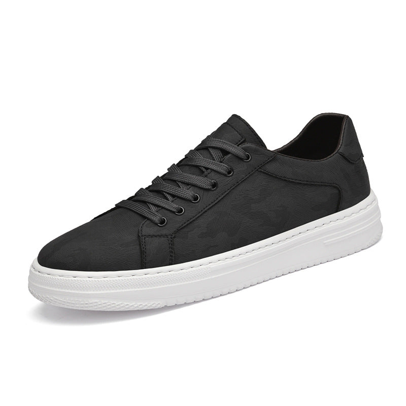 Men's Skate White Low Top Handmade Flat Surface Skateboard Korean Men's Board Shoes