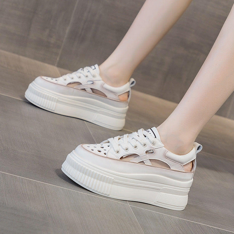 Women's Summer Korean Style Platform Invisible Elevated Hole Comfortable Women's Casual Shoes