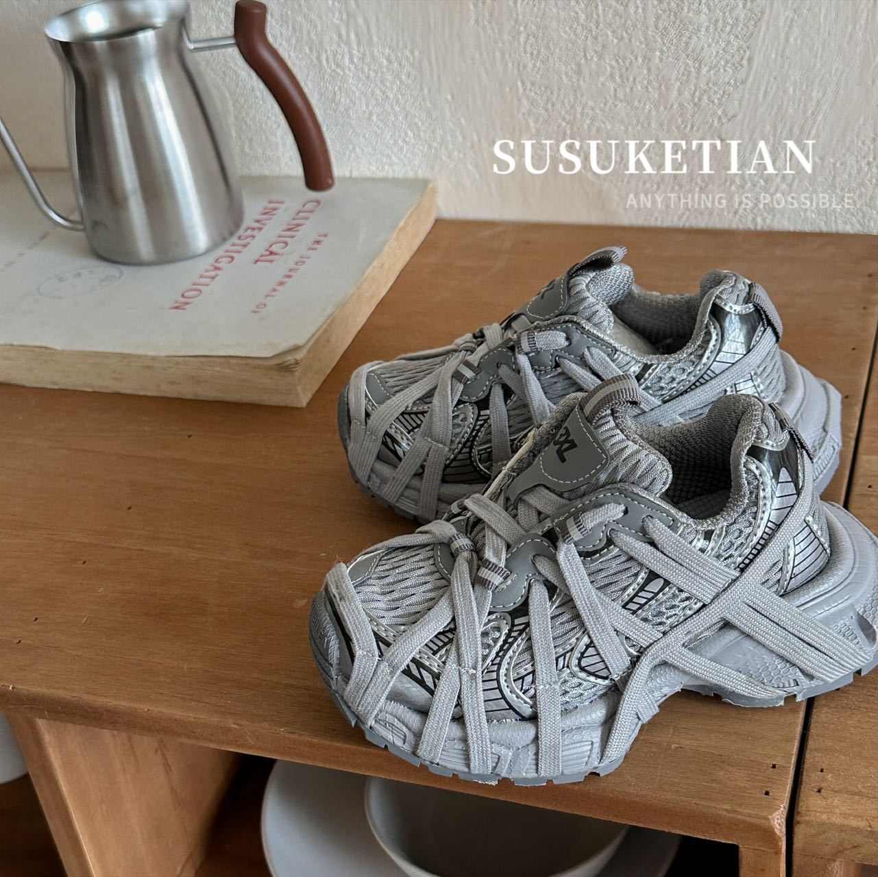 Su Meng Spring Paris Dad Thick-soled Retro Casual Shoes