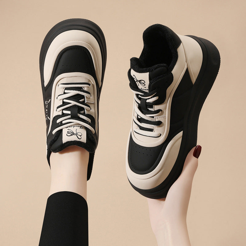 Feeling With Veet Thickened Female Winter Surface Sneakers