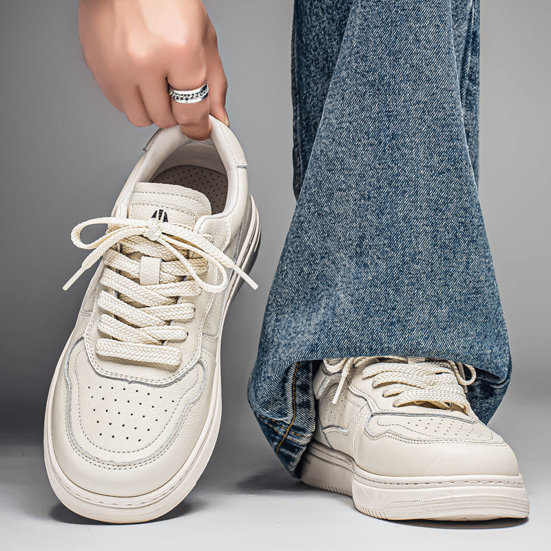 Men's Layer Cowhide High Quality Genuine Trendy Fashion Men's Board Shoes