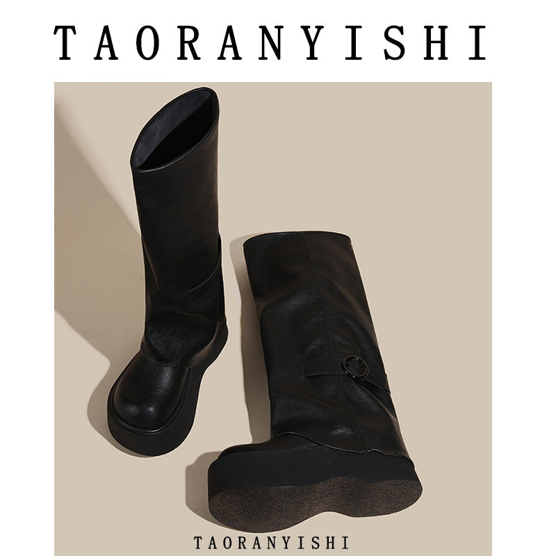 Below The Knee Thick Bottom Niche Design Thin Boots