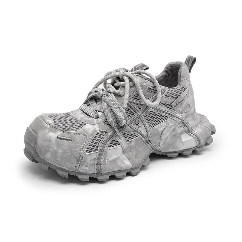 Women's Platform Dad Spring Double Shoelace Breathable Mesh Versatile Women's Sports Shoes