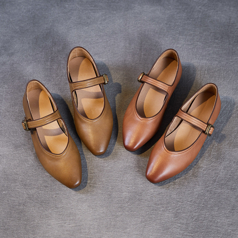 Women's Retro Low-cut Soft Bottom Strap Mary Jane Women's Shoes