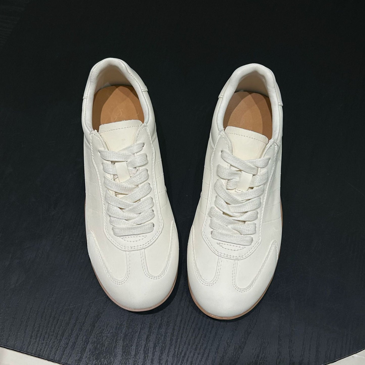Women's Horse Flat German Training Spring Retro Lace Up White Women's Casual Shoes