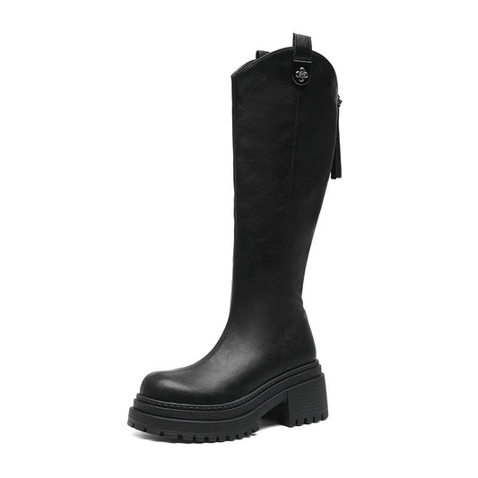 Women's Then Long Biker Fleece-lined Retro Platform Women's Shoes