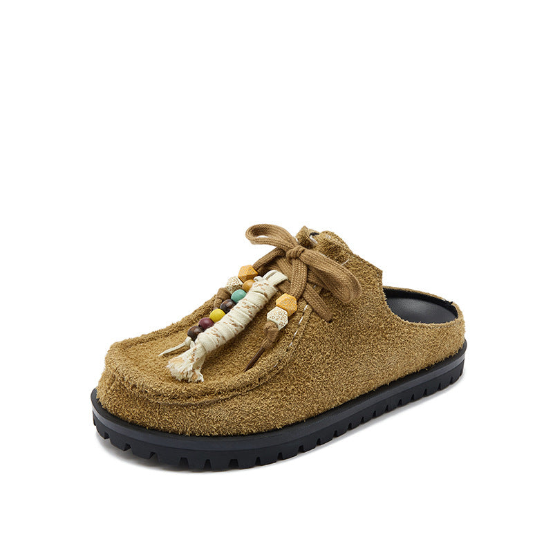 Women's Cowhide Version Kangaroo Retro Sports Style Casual Shoes