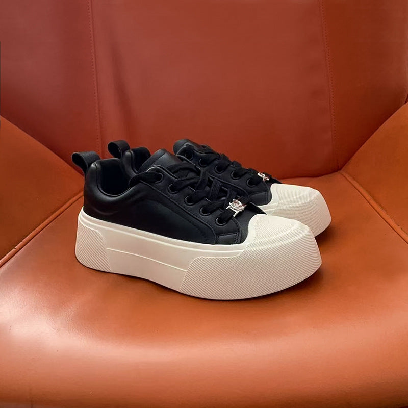 Women's Summer White Thick Bottom Breathable Genuine Women's Casual Shoes