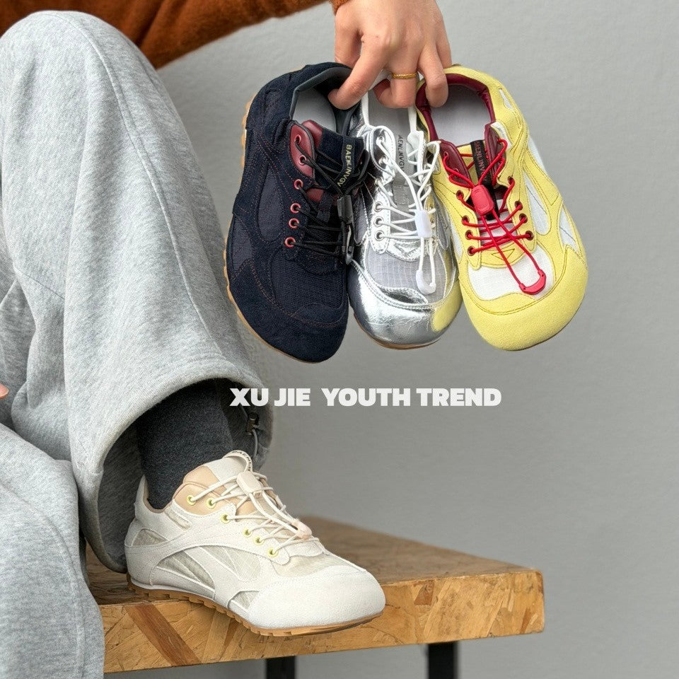 European Goods Retro Color Matching German Training Portable Soft Bottom Women's Casual Shoes