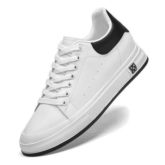 Men's Autumn Invisible Height Increasing Insole White Breathable Men's Board Shoes