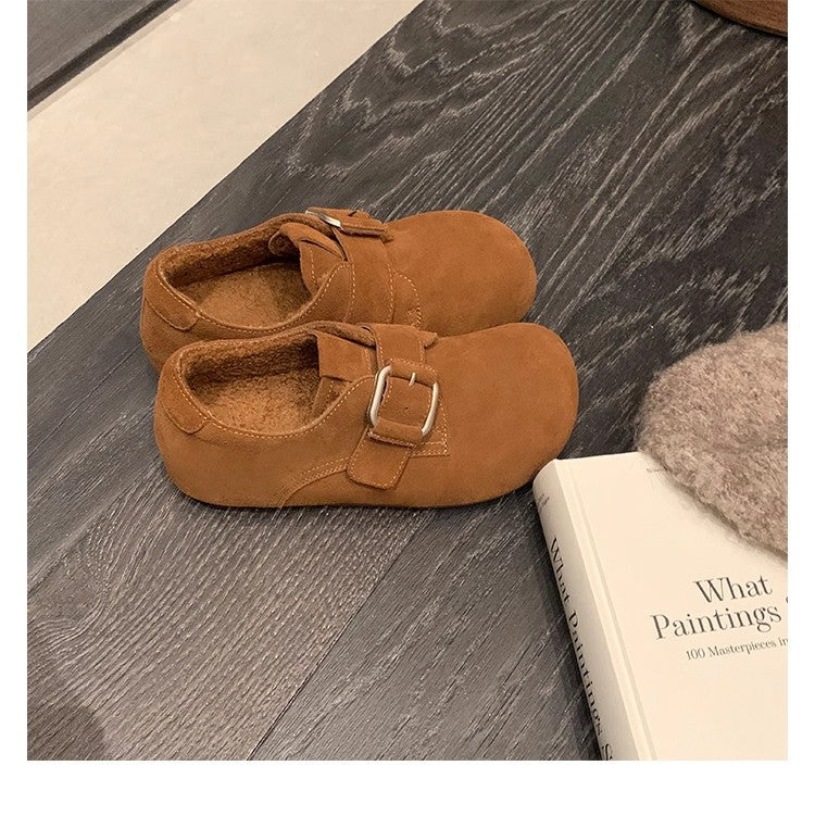 Women's Version Height Increasing Leopard Print All-inclusive Fleece-lined Fluffy Women's Fashion Shoes