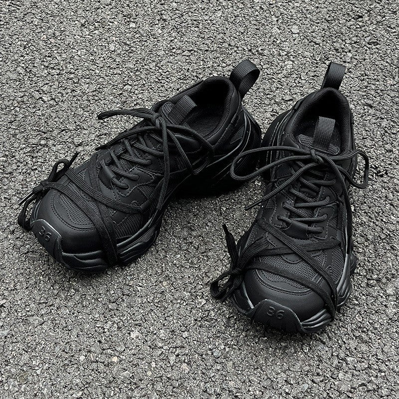 Women's Genuine European Goods Fashion Platform Lace Up Sneakers