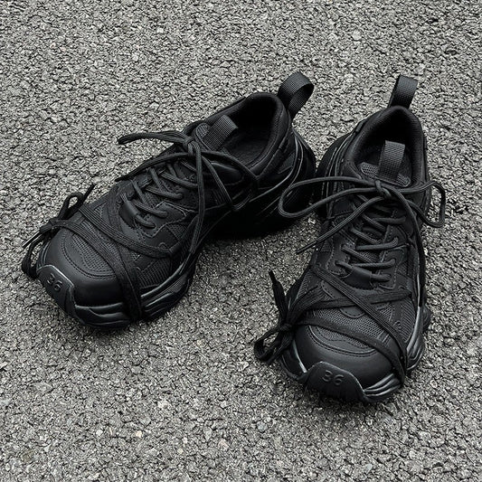 Women's Genuine European Goods Fashion Platform Lace Up Sneakers