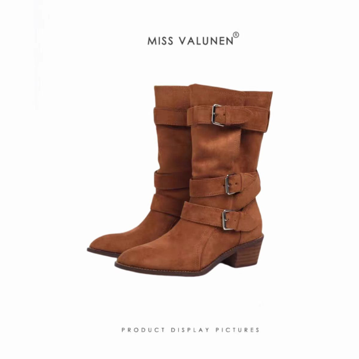 Women's Warren Pointed Toe Chunky Western Cowboy Knight Women's Leather Boots