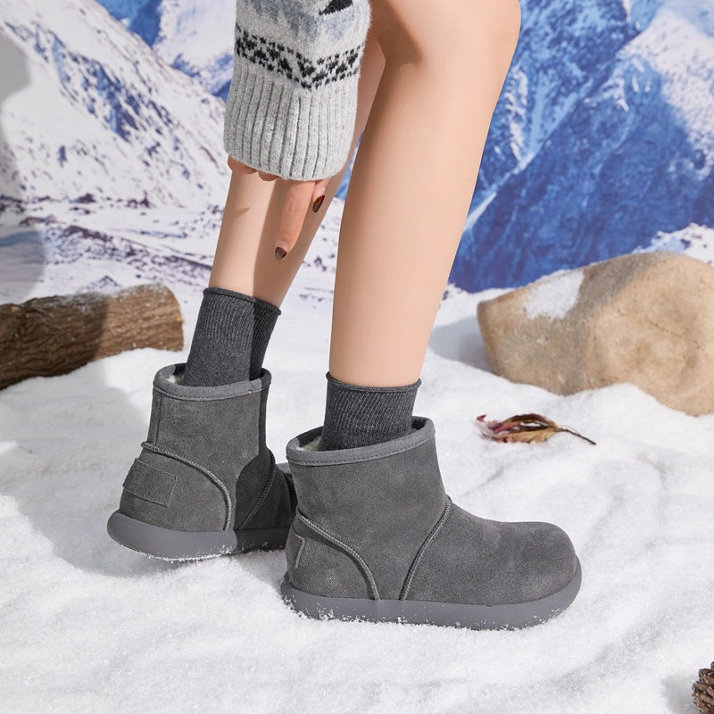 Women's Increasing Insole Fleece-lined Thickened Fur Integrated Small Potatoes Length Thermal Boots