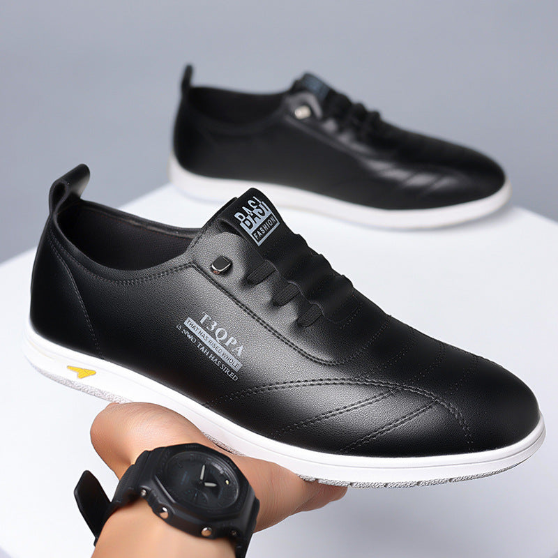 Men's Round Toe Business Trendy Cow Pumps Casual Shoes