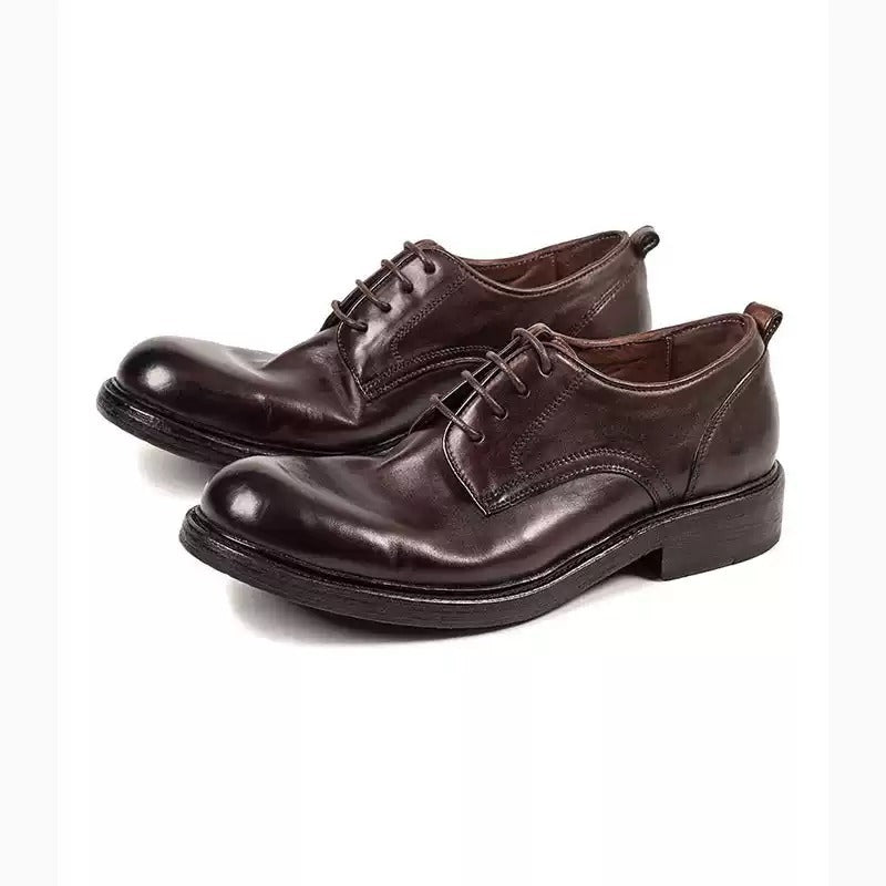 Men's Vintage British Style Horse Light Luxury Men's Business Leather Shoes
