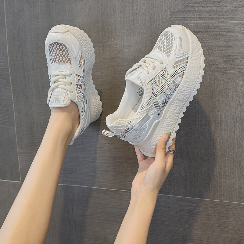 Women's Sports Summer Breathable Small Hidden Platform Sneakers