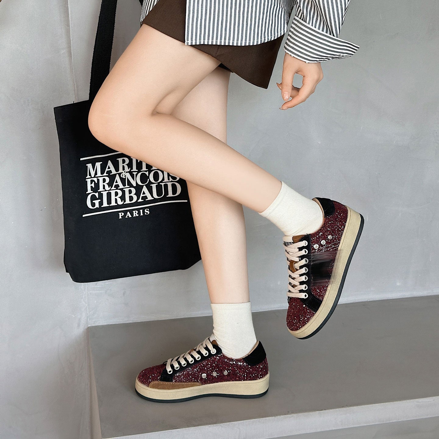 Women's Dirty Autumn Brushed Retro Star Fashion Sneakers