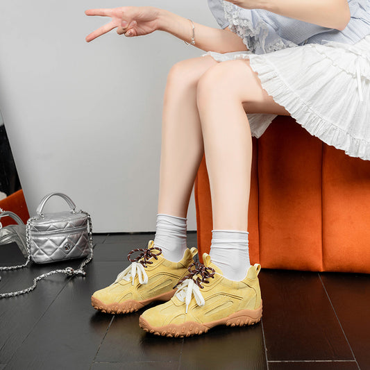 Women's Mesh Double Shoelace Retro Sports Height Casual Shoes