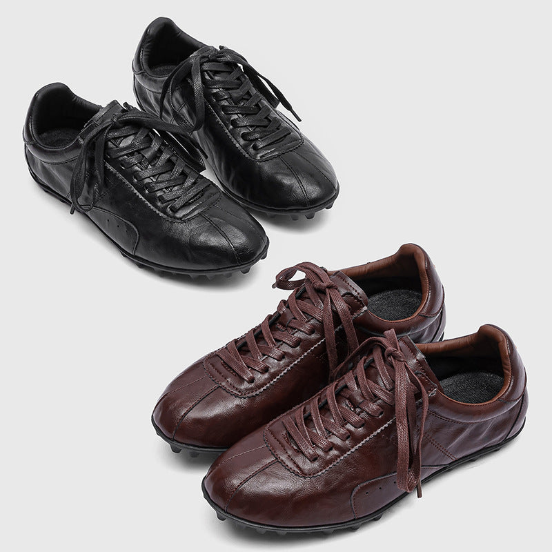 Men's Toe German Training British Style Leisure Commute Classic Retro Men's Casual Leather Shoes