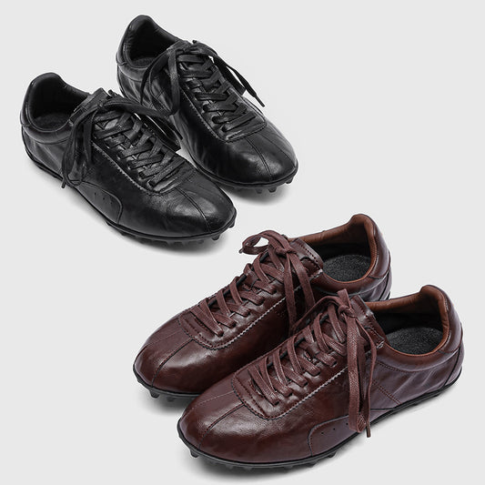 Men's Toe German Training British Style Leisure Commute Classic Retro Men's Casual Leather Shoes