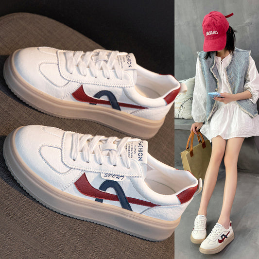 Women's White Autumn Breathable German Training Thick Casual Shoes