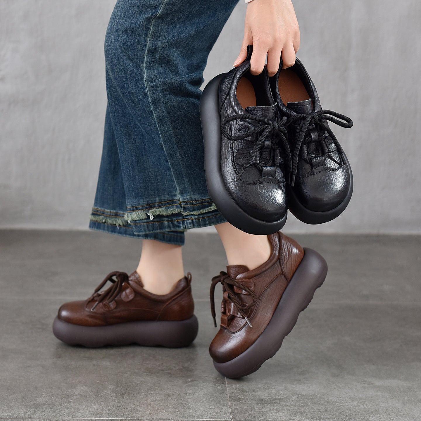 Women's Pumps Genuine High-cut Spring Comfortable Versatile Women's Shoes