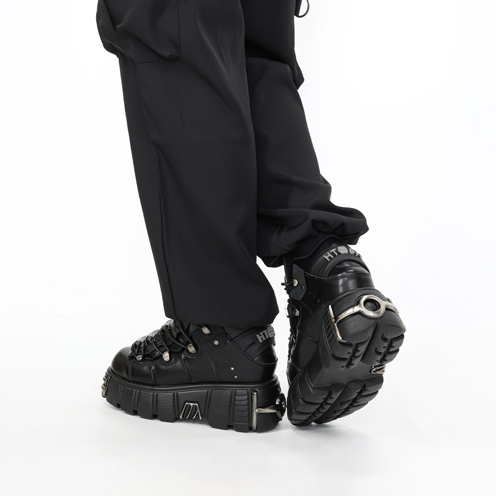 Women's Thick Sole Increased Punk Gothic Dark Women's Leather Boots