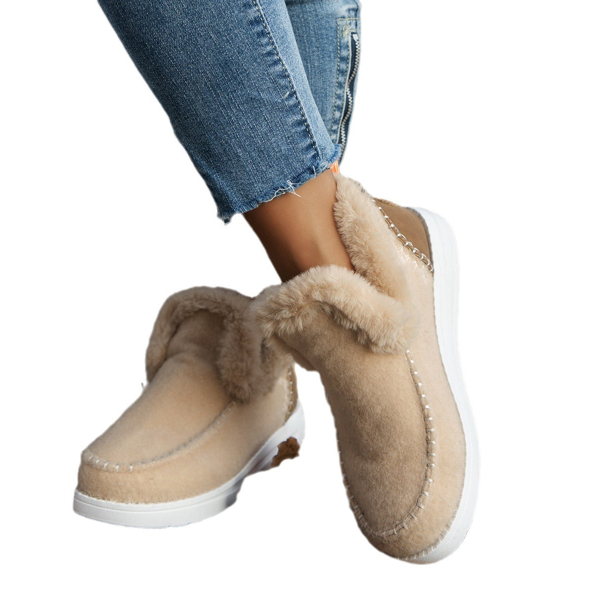 Women's Winter Cotton Plus Size Fleece-lined Thicker Women's Shoes