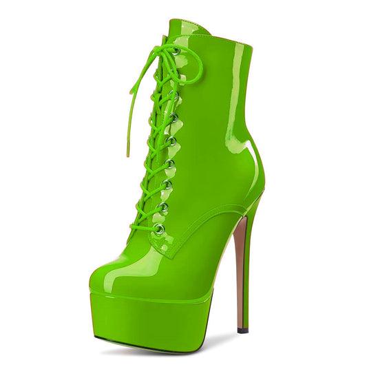 Women's Stage Patent Short Korean Style Sexy Ankle Women's Leather Boots