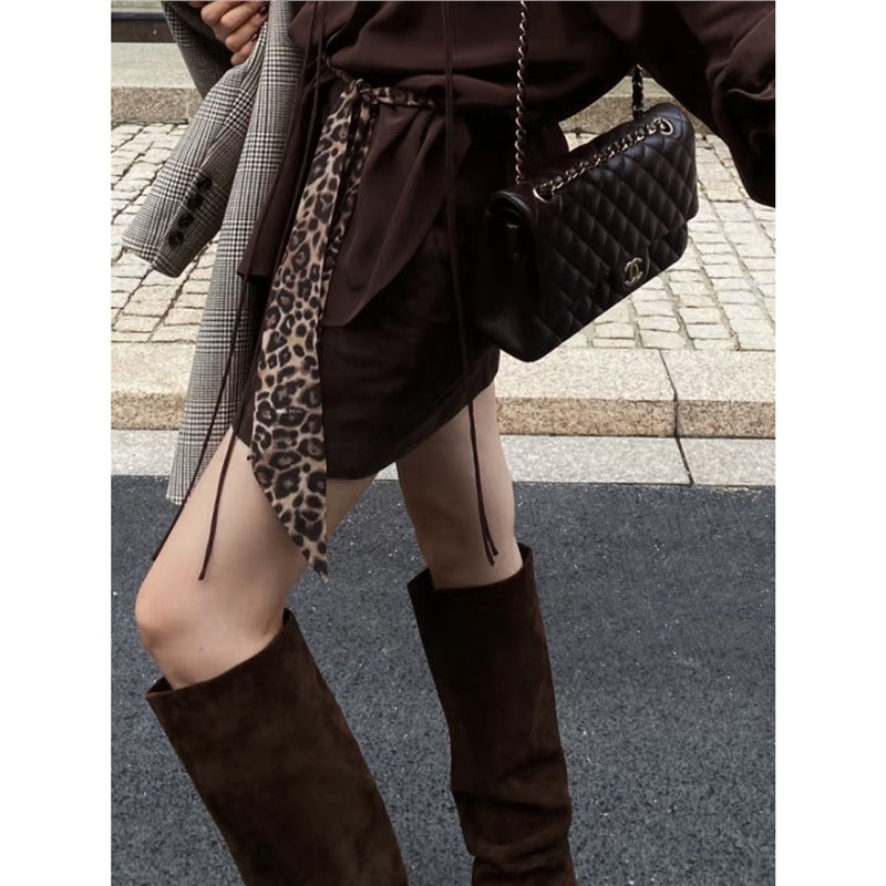Pile Style Female Square Toe Thick Heels