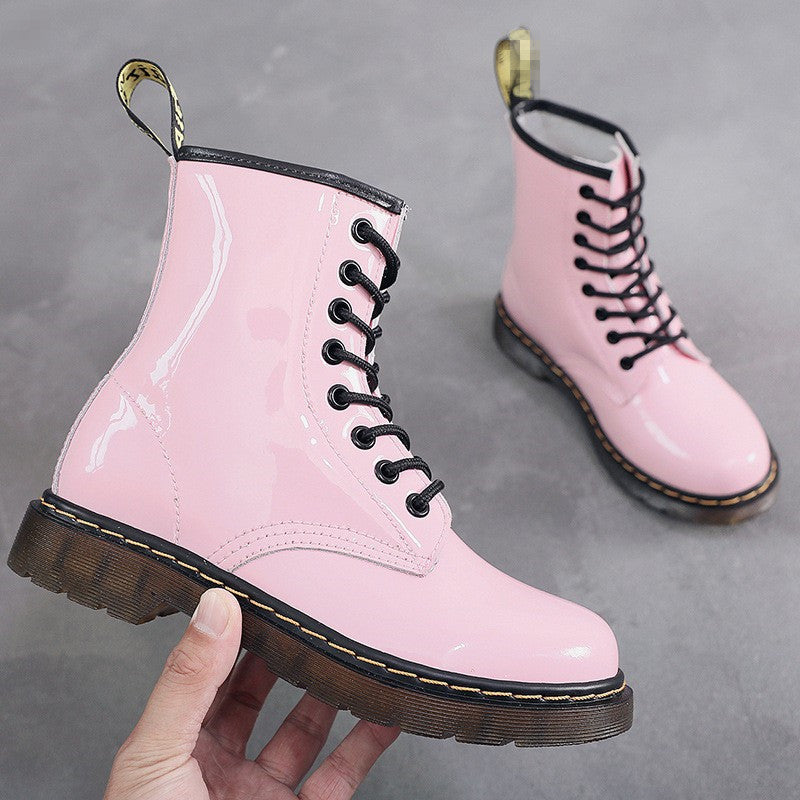 Women's Female Pink Patent British Style Mirror Boots