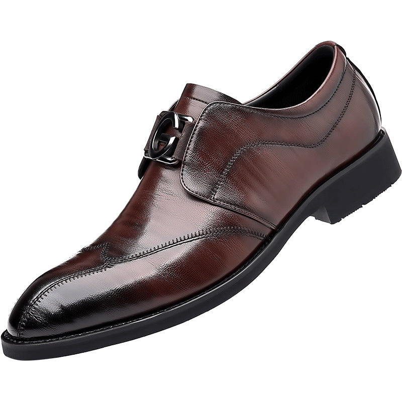 Men's Autumn Brogue Formal Business One Pedal Leather Shoes