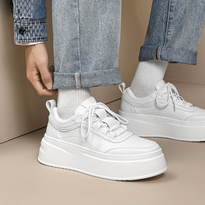 Men's Black Platform White Height Increasing Insole Sneakers