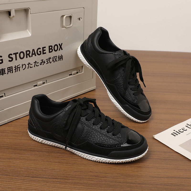 Women's Panda Color Matching German Training Classic Style Flat Sneakers