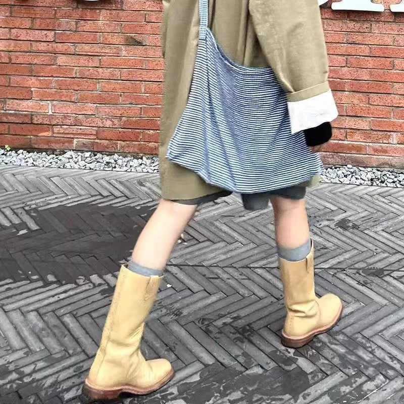 Square Toe Chunky Embroidery Western Cowboy Female Hot Women's Leather Boots