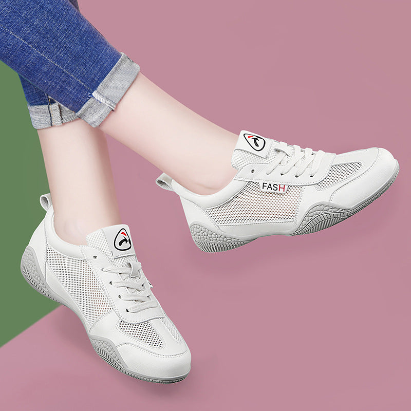 Women's Genuine Versatile White Hollow Mesh Surface Casual Shoes
