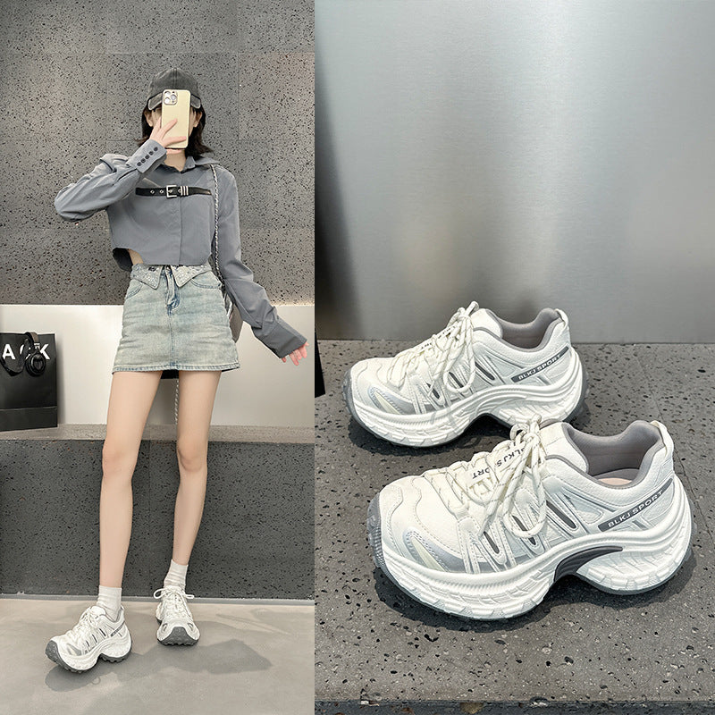 Women's European Goods Platform Dad Spring Small Mesh Women's Sports Shoes
