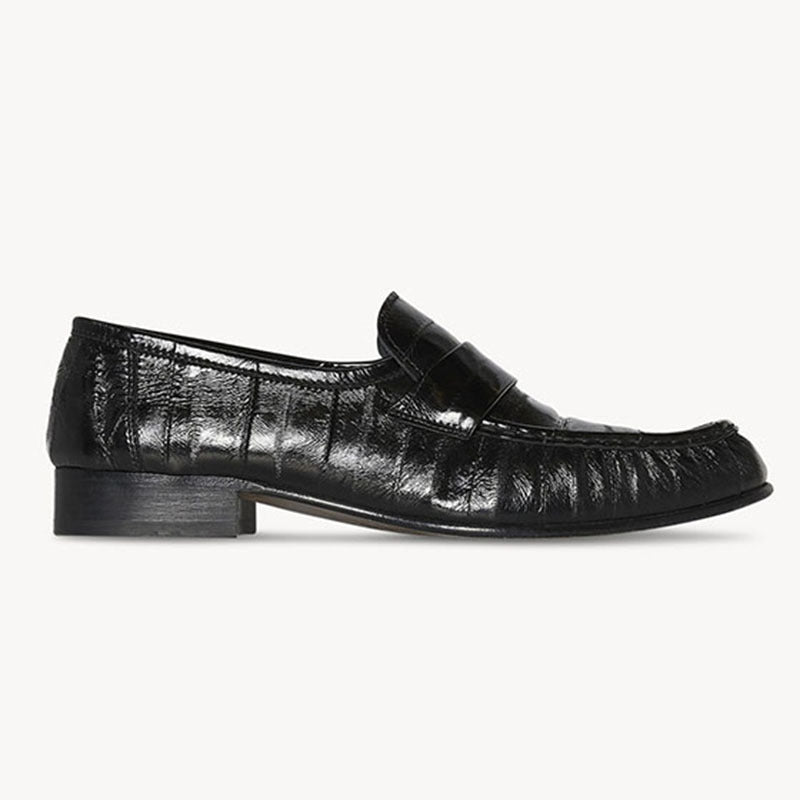 Women's Retro Fashion Genuine Pumps Eel Skin Leather Shoes