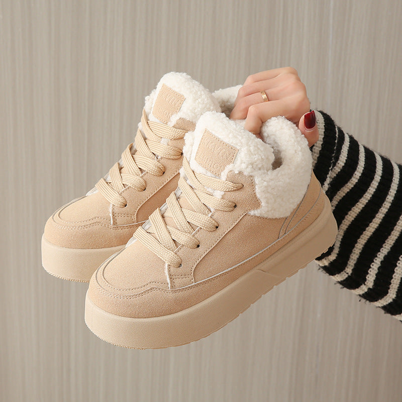 Fleece-lined Female Winter Korean Warm Cotton Casual Shoes