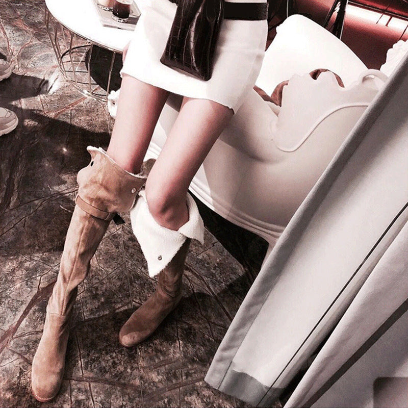 Women's Over The Knee Long Winter Fleece-lined Thick Snow Boots