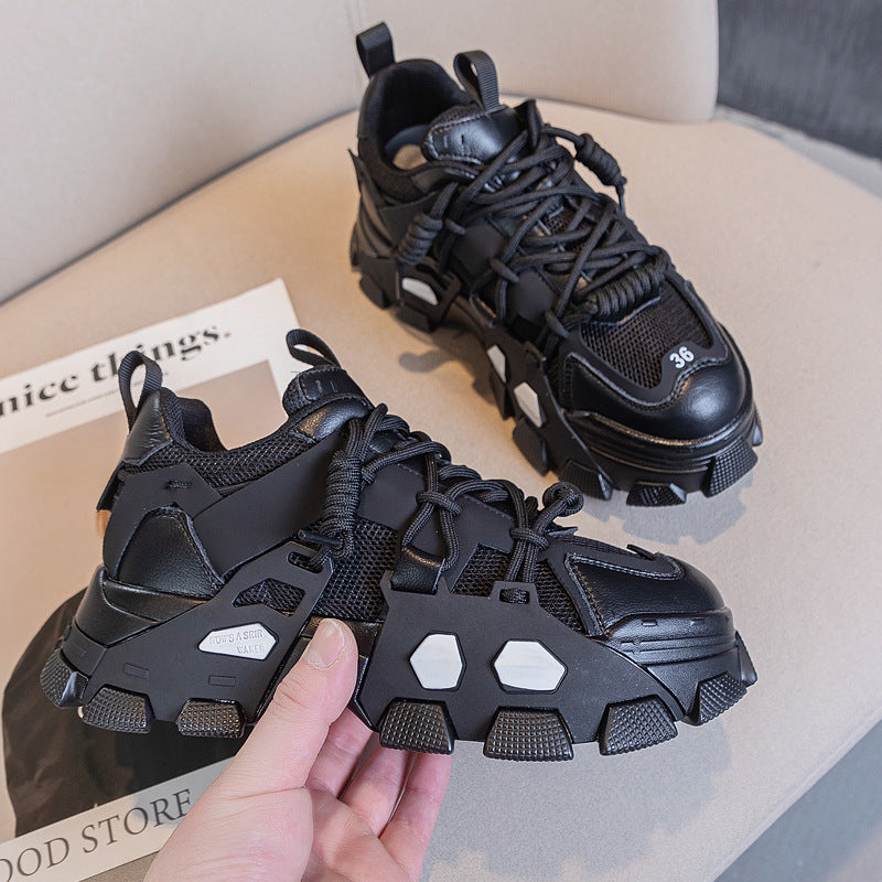 Women's Versatile Dad Female Tennis Platform White Sneakers