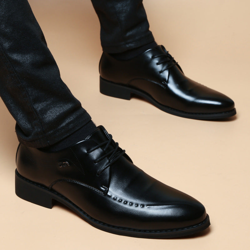 Men's Height Increasing Insole Genuine Breathable British Trendy Men's Business Leather Shoes