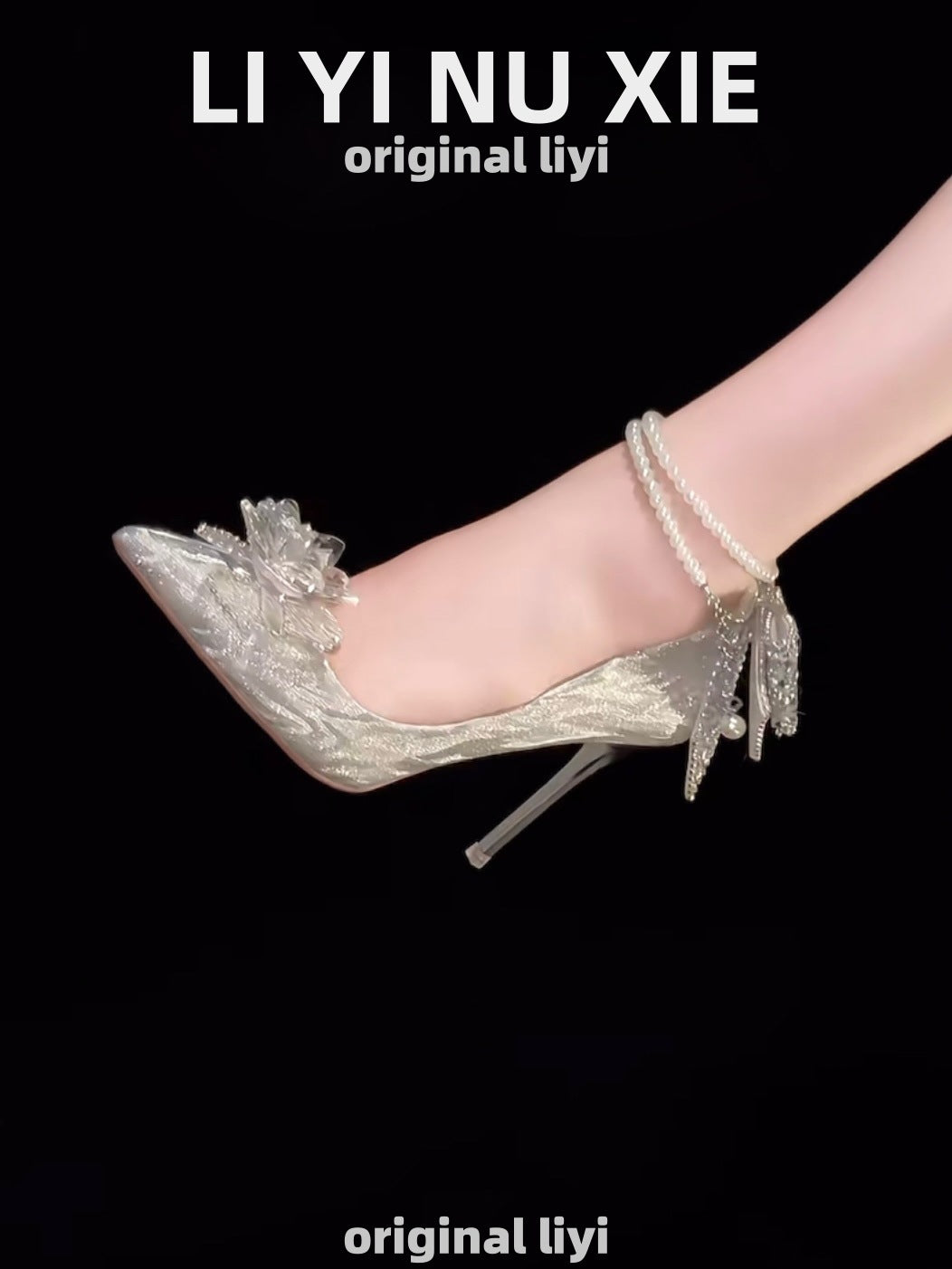 Women's Bow Princess High Adult Ceremony Sier Women's Fashion Shoes